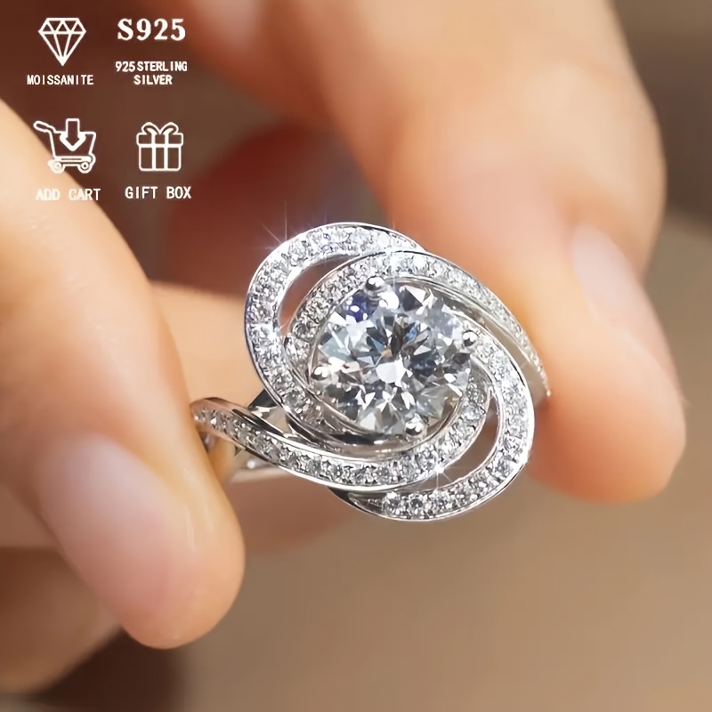 3.9g s925 Silver 2ct Moissanite Party Style Ring